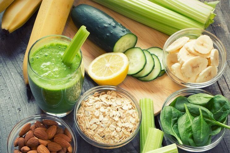 Froitas e verduras con dieta real
