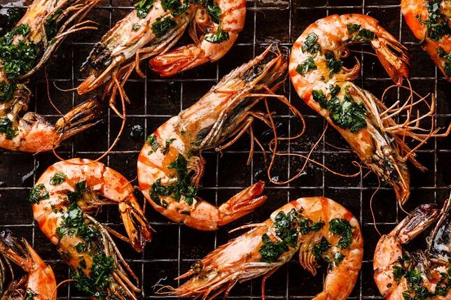 Camarón para a dieta cetogénica